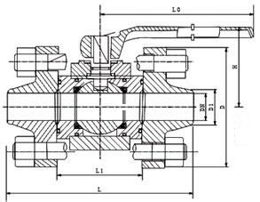 高压对焊球阀结构图