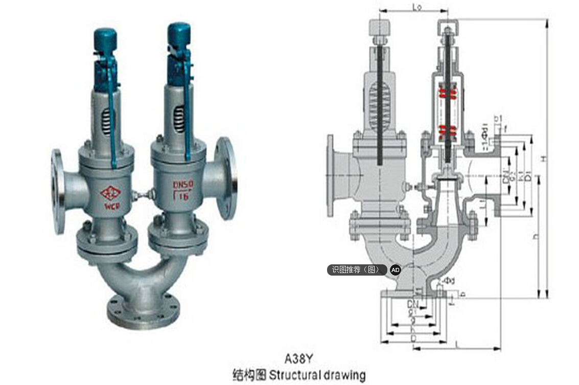 双联弹簧式安全阀结构图