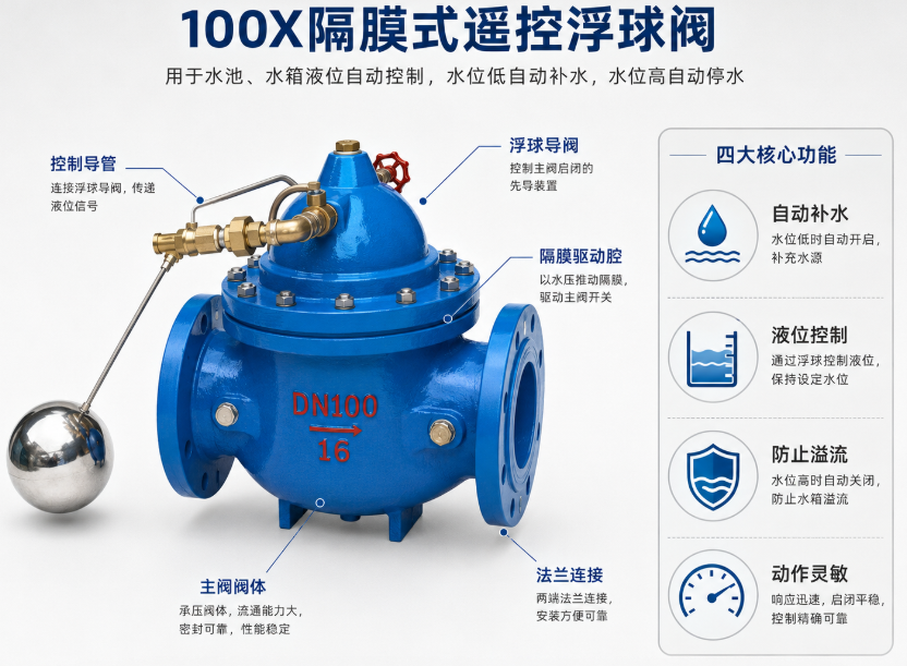 100X遥控浮球阀是什么？
