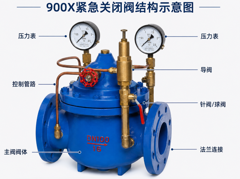 900X紧急关闭阀的主要结构
